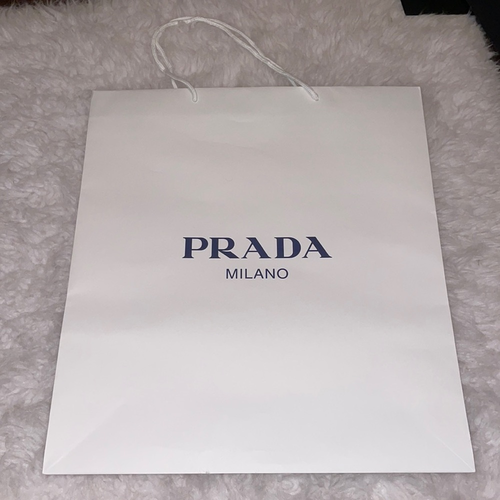 Prada Milano large white shopping bag